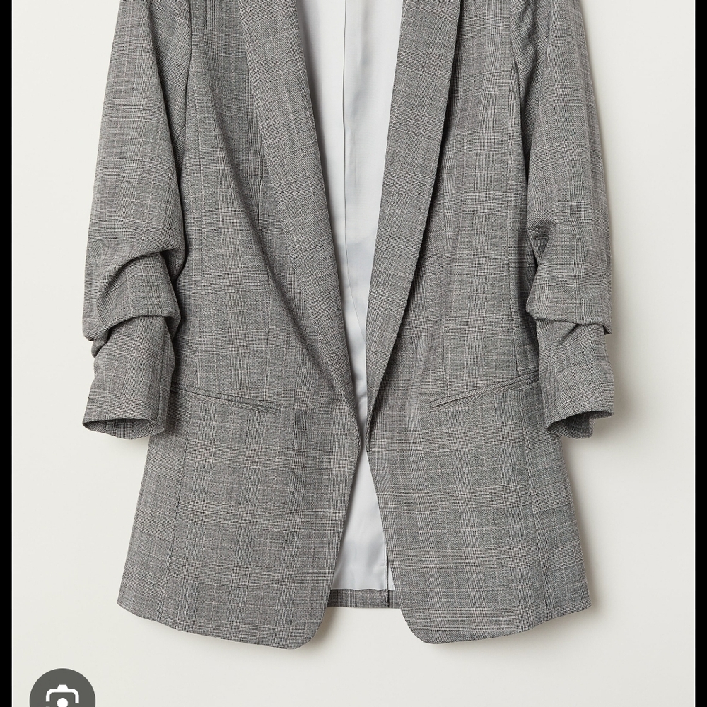 H&M Gray Plaid Blazer